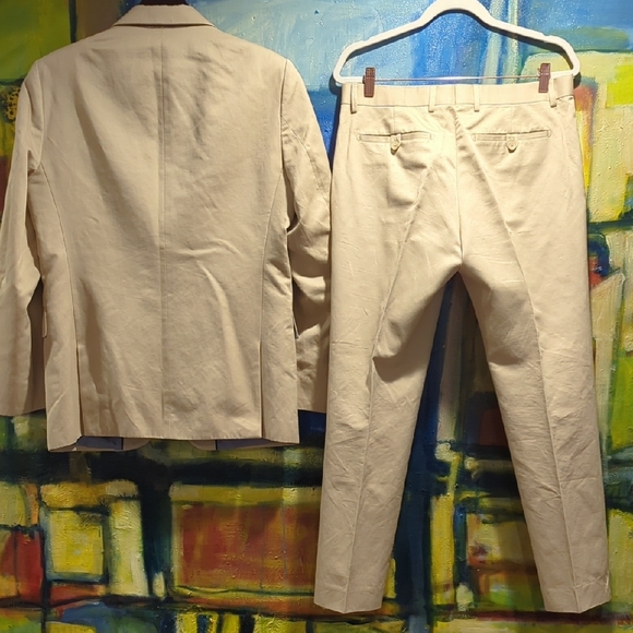 Banana Republic Tailored Slim Fit Tan Suit 32/30 Pants 40R Jacket - Picture 5 of 13